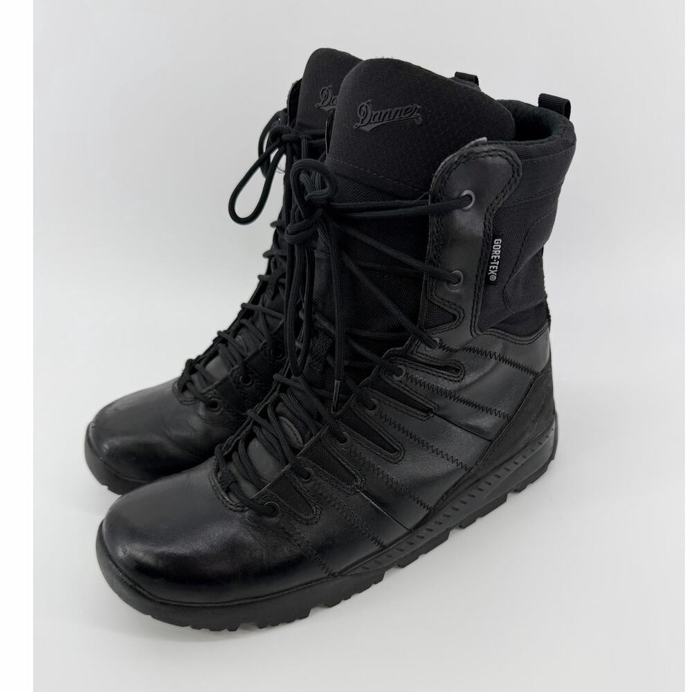 Black Leather tactical boots, Danner brand, 8-inch height